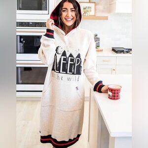 Lazy One Cream and Black Hooded Jacket